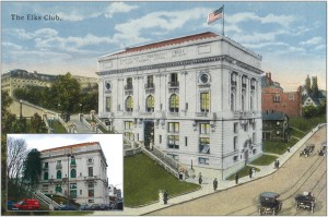 The Elks Lodge on Commerce.  Then and Now.