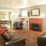 Nice living room with fireplace.